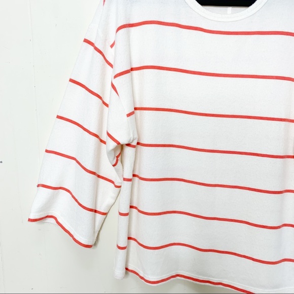 Sundry red & white stripe kimono sleeve top/sweater size 2 (M) - Picture 6 of 9